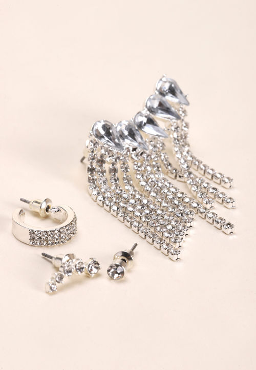 Womens Silver Ear Cuff Set