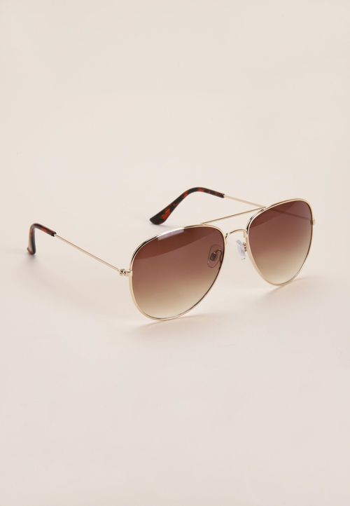 Mens Gold Aviator Sunglasses