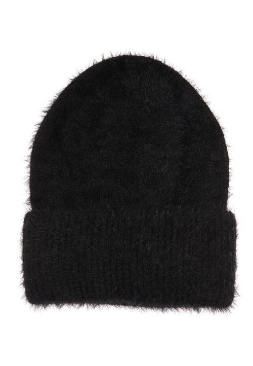 Womens Black Eyelash Knit...