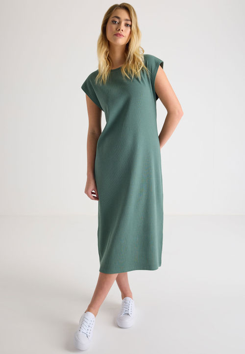 Womens Green Cap Sleeve Midi...