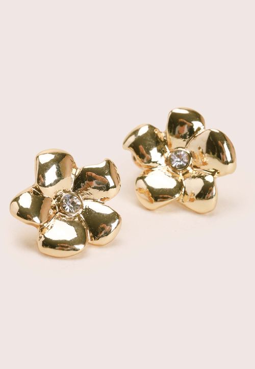 Womens Large Gold Flower Stud...