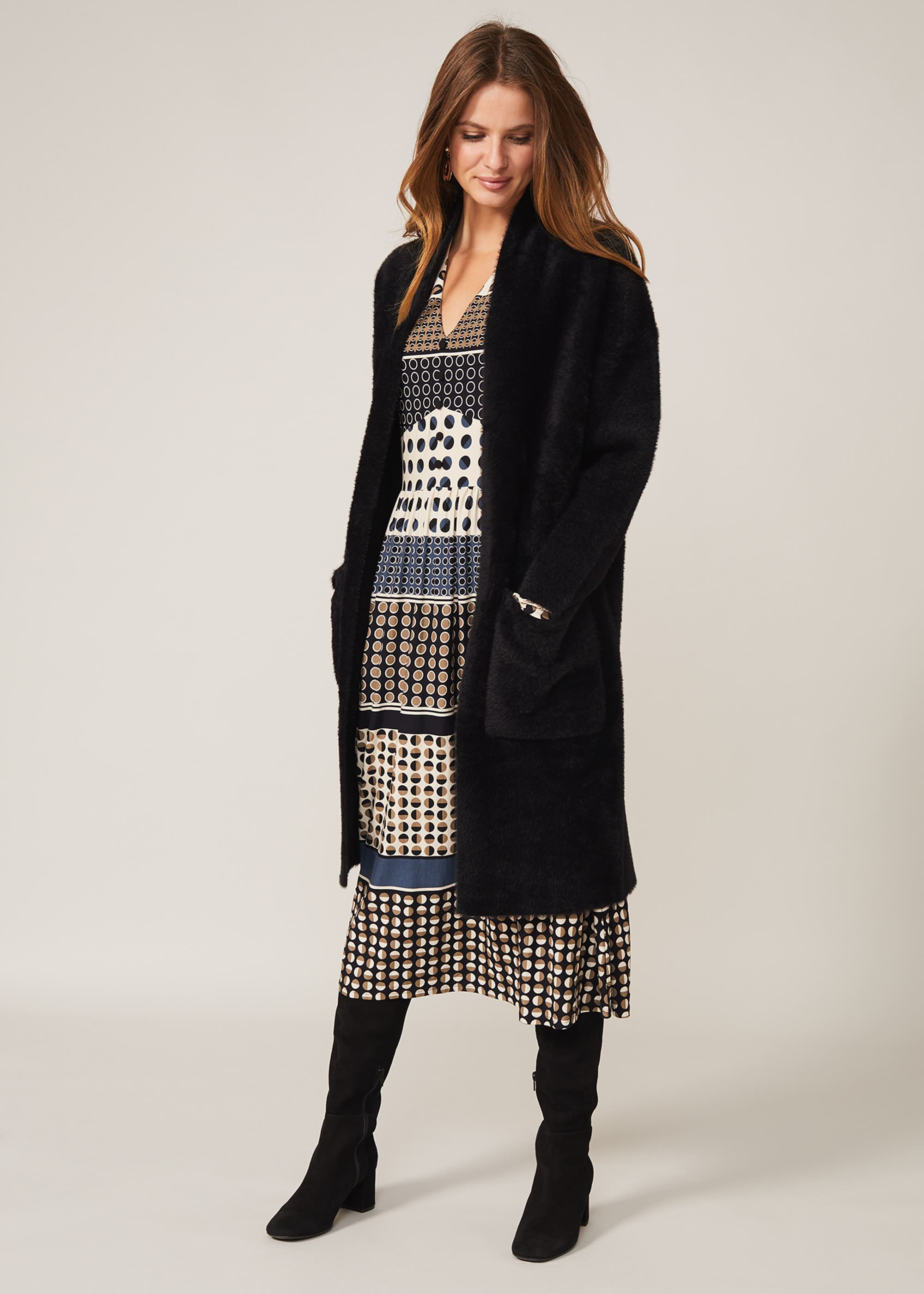 Phase Eight Fiona Fluffy Knit Coatigan 