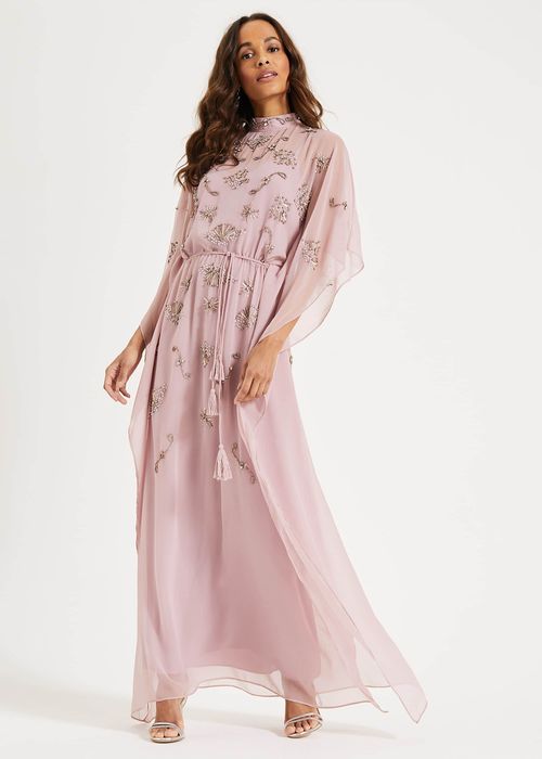 Petite Amily Pink Sequin Maxi Dress