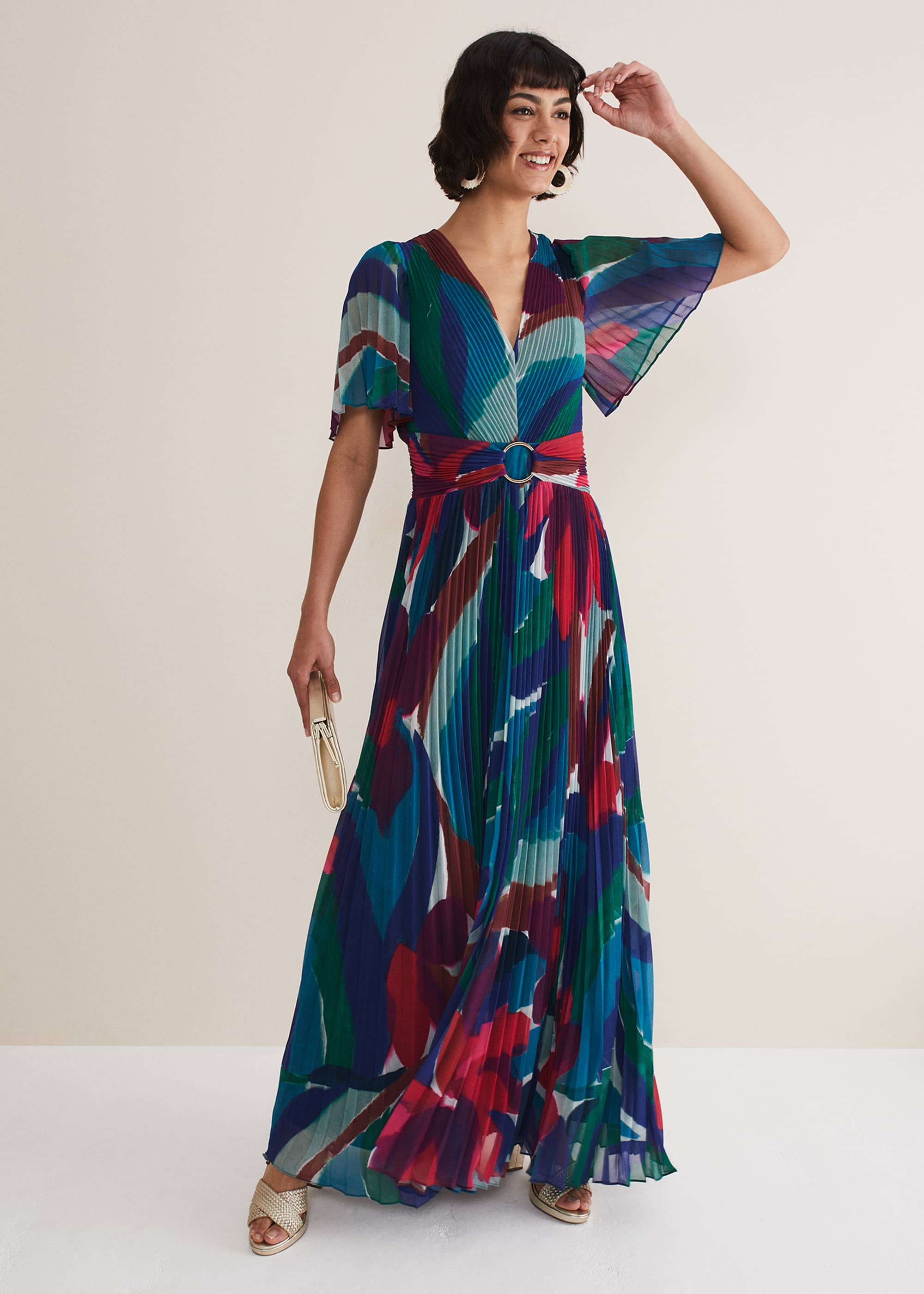 Phase eight carmen pleated maxi cheap dress