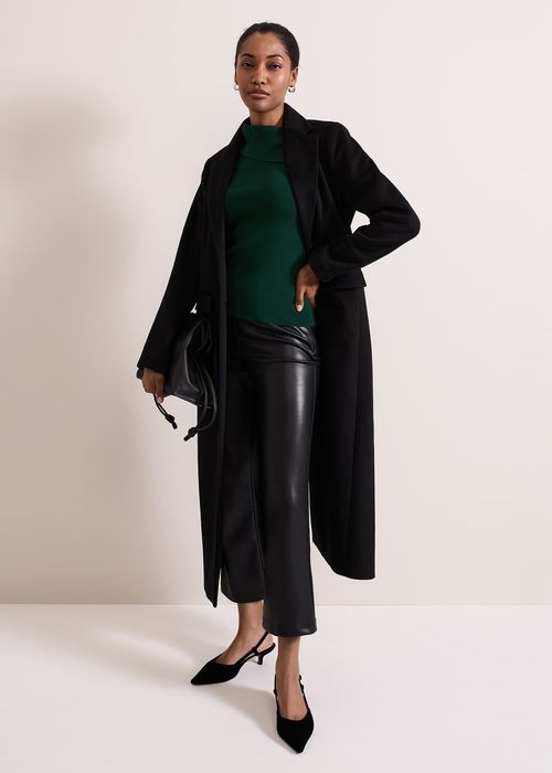 Phase Eight Mya Black Pu Crop Trousers Phase Eight Mya Black Pu Crop Trousers