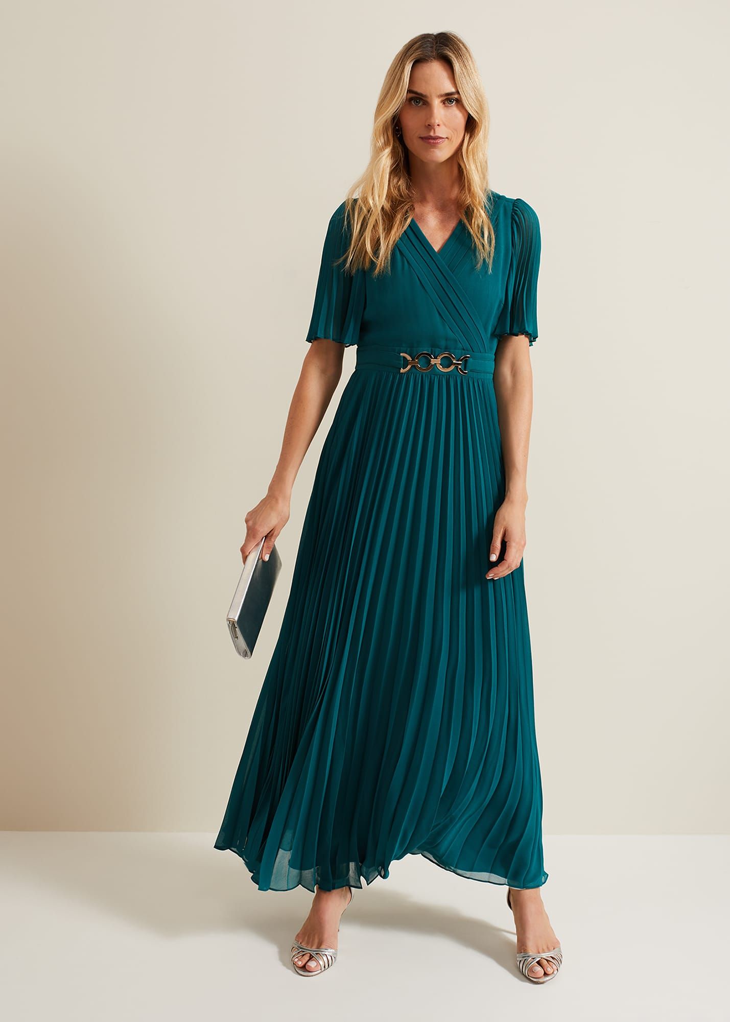 Phase eight carmen pleated maxi cheap dress