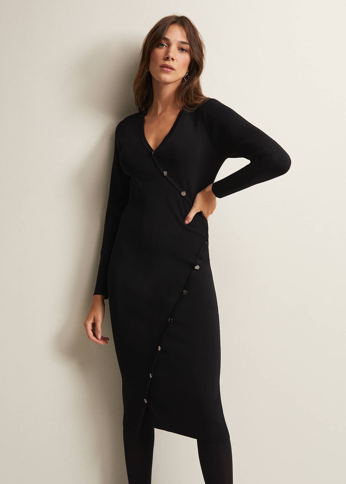 Studio 8 Lottie Sequin Knit Dress Black Knitted Compare
