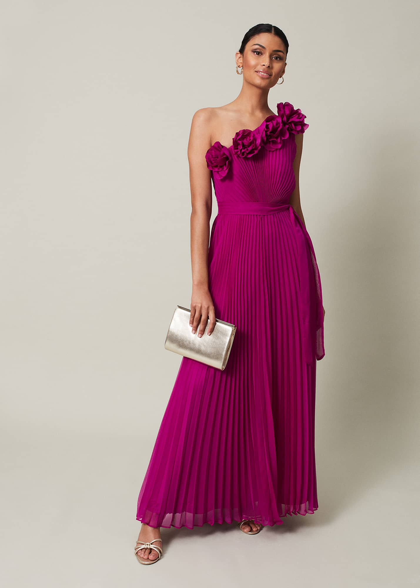 Phase Eight Women s Minnie One Shoulder Pleated Maxi Dress