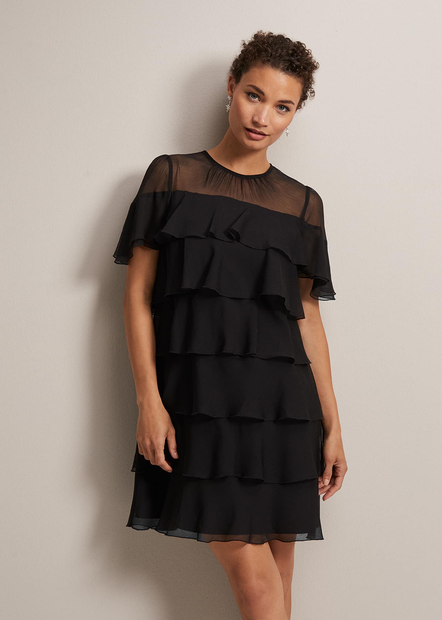 Phase Eight Karli Print Dress Black Shift Compare Trinity Leeds