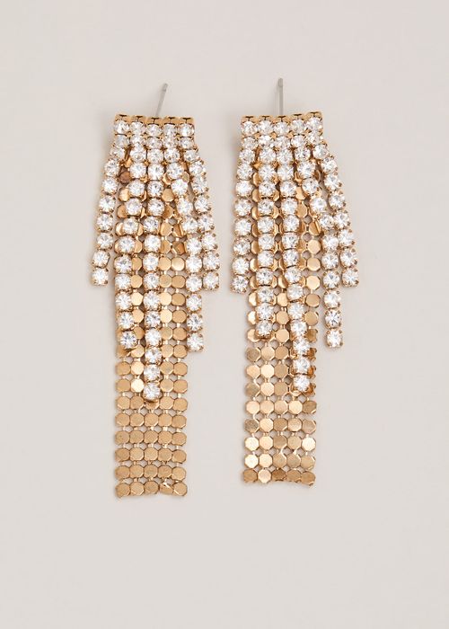 Phase Eight Women's Gold Chainmail Sparkle Drop Earring