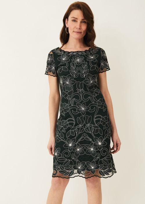 Aria Embroidered Fit And Flare Dress