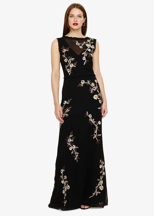 Abigail One Sleeve Maxi Dress (Black)