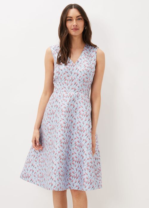 Aria Embroidered Fit And Flare Dress