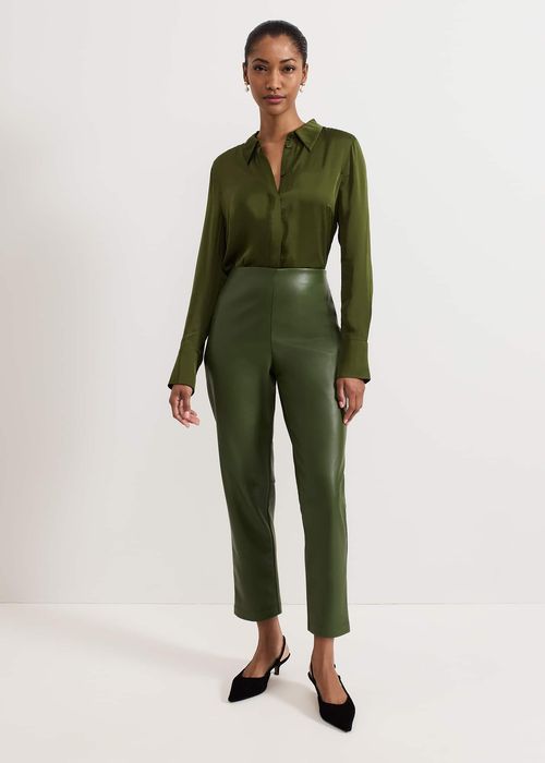 Phase Eight Mya Black Pu Crop Trousers Phase Eight Mya Black Pu Crop Trousers