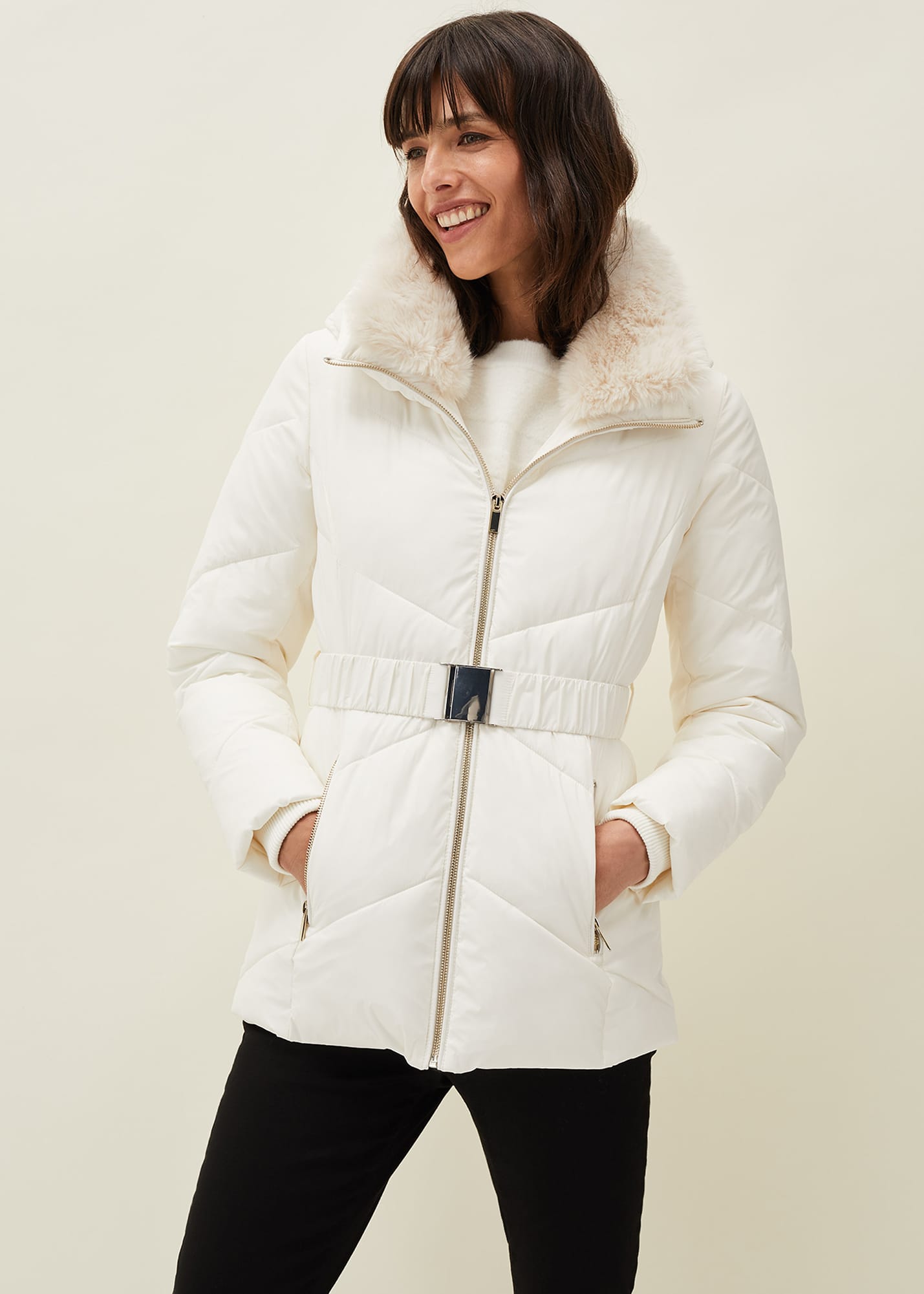 Phase Eight Hope High Shine Puffer Jacket Grey Compare The