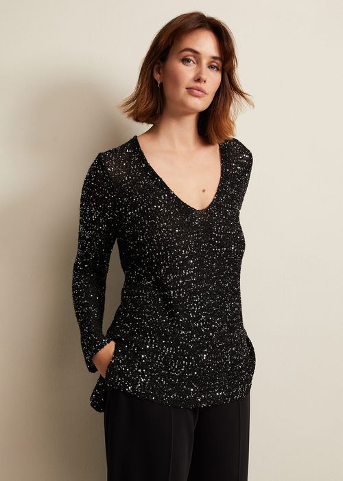 Kerrie Tassel Sequin Top