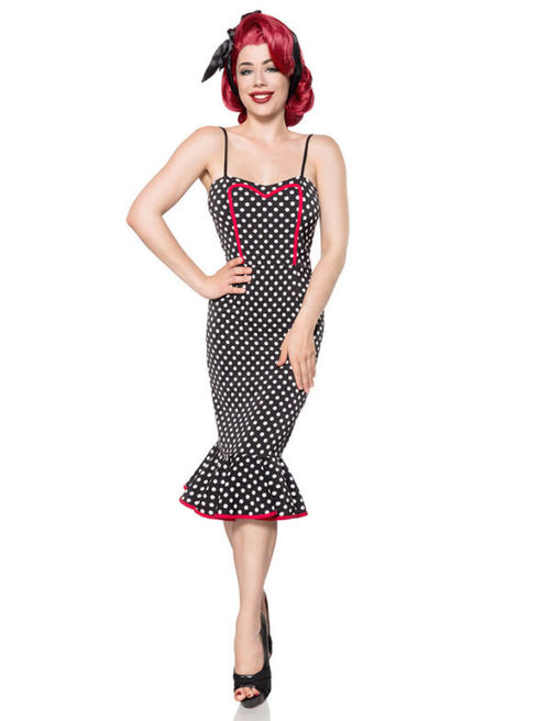 Retrokleid Schwarz-Weiß Dots