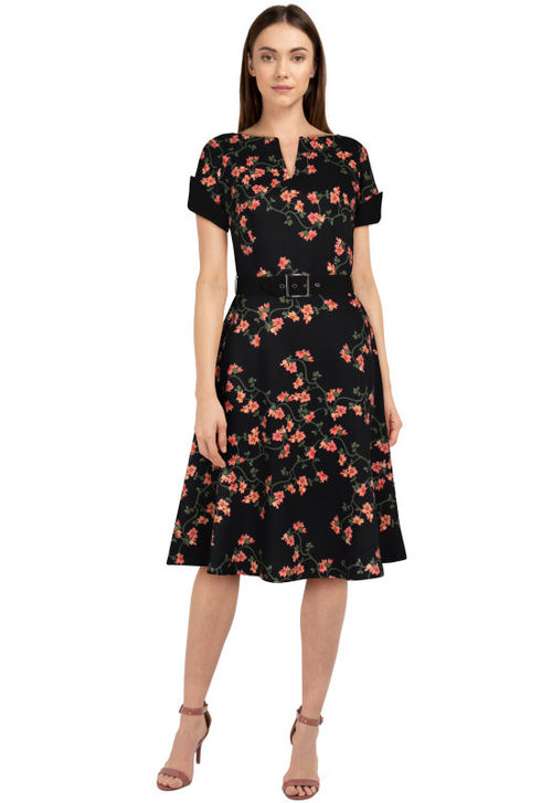 Retro Kleid mit V-Neckline...