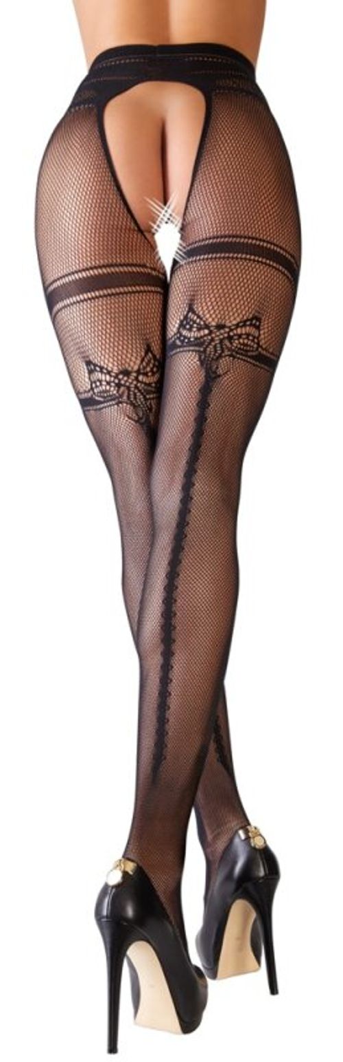 Netz-Ouvert-Strumpfhose mit...