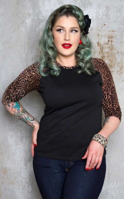 Raglanshirt mit Leopatch