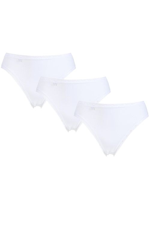 3 Pack White 24/7 Cotton Lace Tai Briefs Ladies 20 Ladies - Sloggi