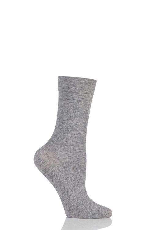 1 Pair Grey Melange Sensual Cashmere Marl Socks Ladies 2.5-5 Ladies - Falke