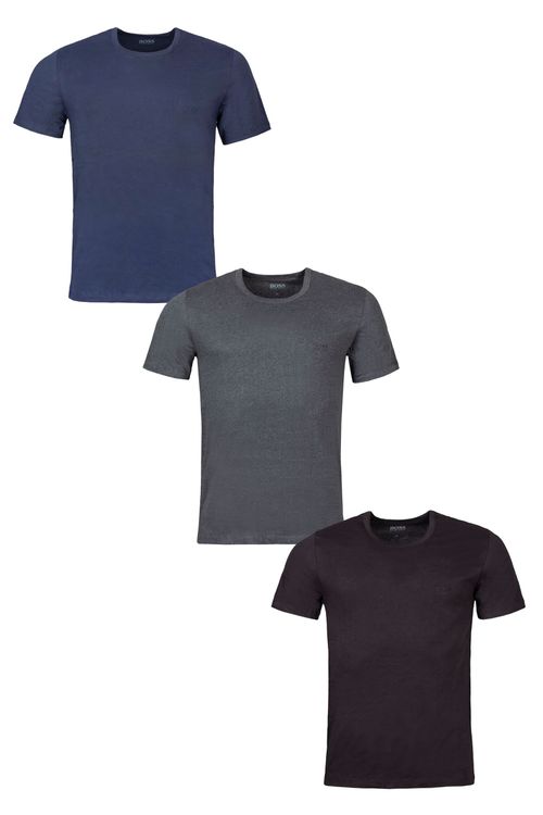 Mens 3 Pack BOSS Plain Cotton...