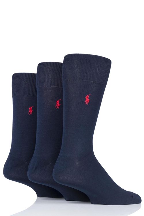 3 Pair Navy Mercerized Cotton...