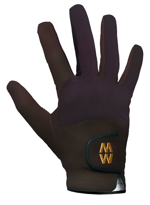 1 Pair Brown MacWet Short Mesh Sports Gloves Unisex 6.5 Unisex - Macwet