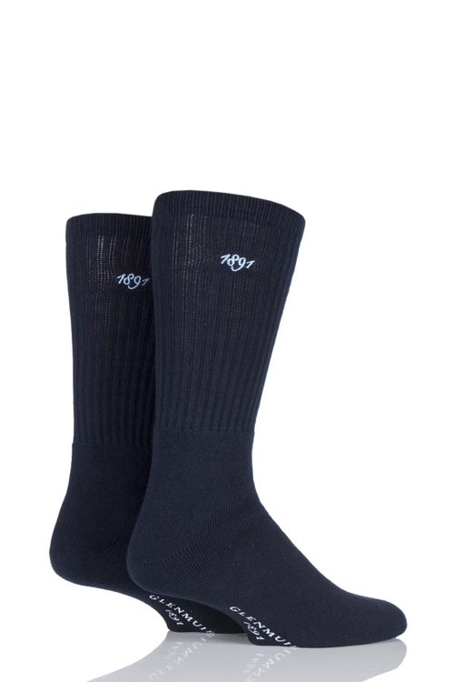 2 Pair Navy Dunbar Cushioned Golf Socks Men's 7-11 Mens - Glenmuir