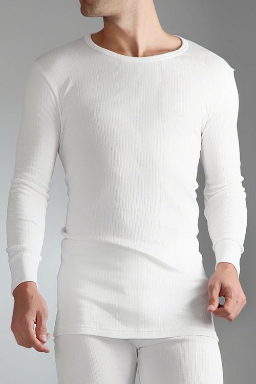 1 Pack White Long Sleeved Thermal Vest Men's Extra Large - Heat Holders