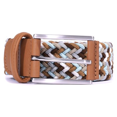 Woven Belt - Sky/Tan