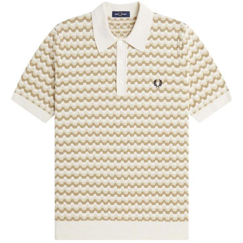 Boucle Jacquard Knitted Polo...