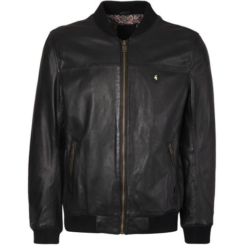 Leather Bomber Jacket - Black