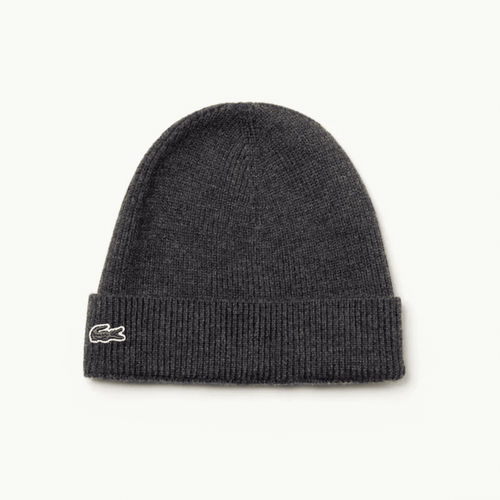 Ribbed Wool Beanie - Grey