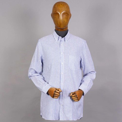 Linen Shirt - White/Blue