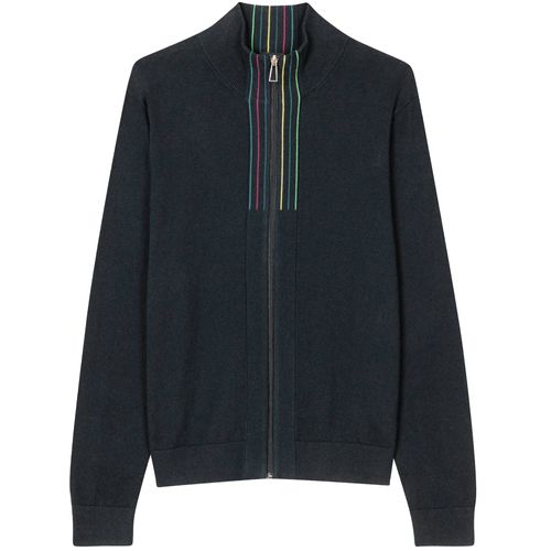 Sports Stripe Cardigan - Black