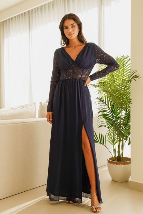 TFNC Olivia  Navy Maxi Dress