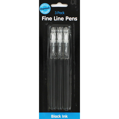 Black Fine Line Pen Set -...