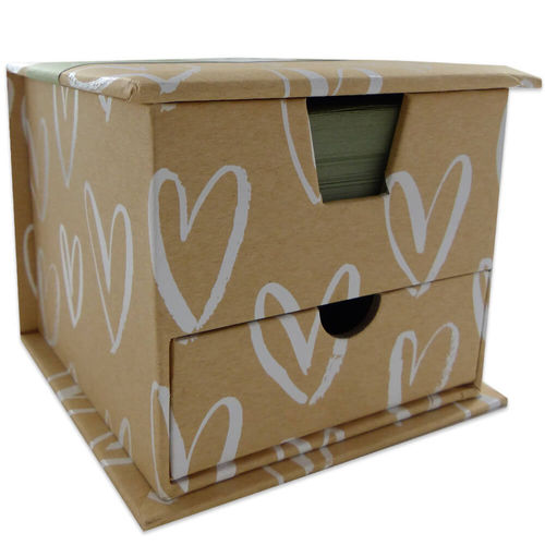 Kraft Heart Memo Cube With...