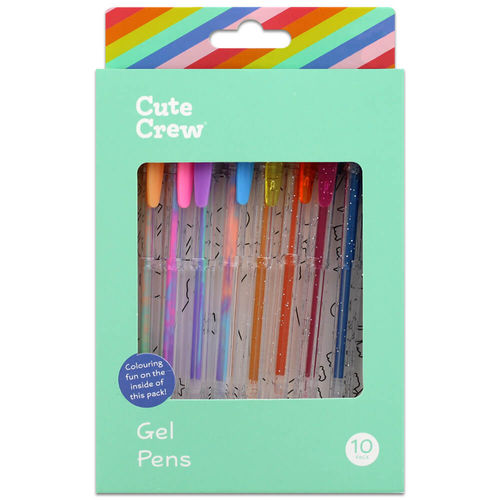 Cute Crew Gel Pens: Pack of 10