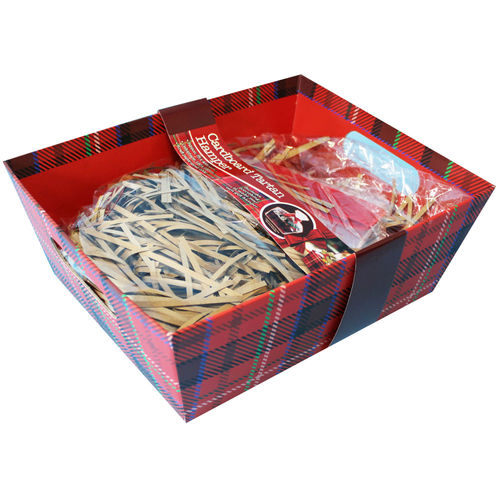 Cardboard Tartan Hamper Kit