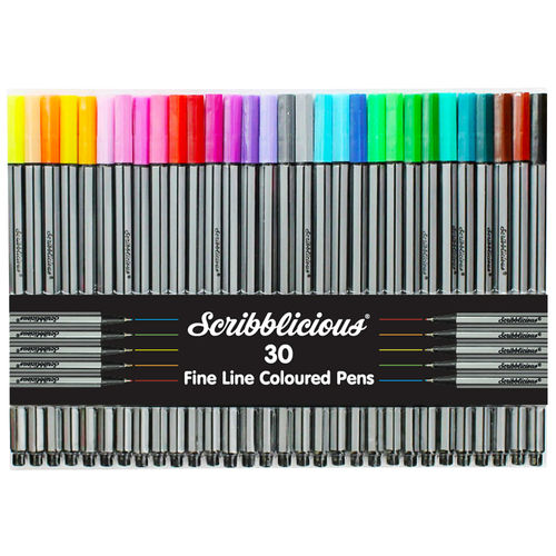 Scribblicious Fine Line Coloured Pens - Pack of 30