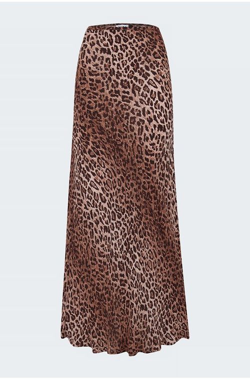 RIXO - Kelly Skirt in Leopard