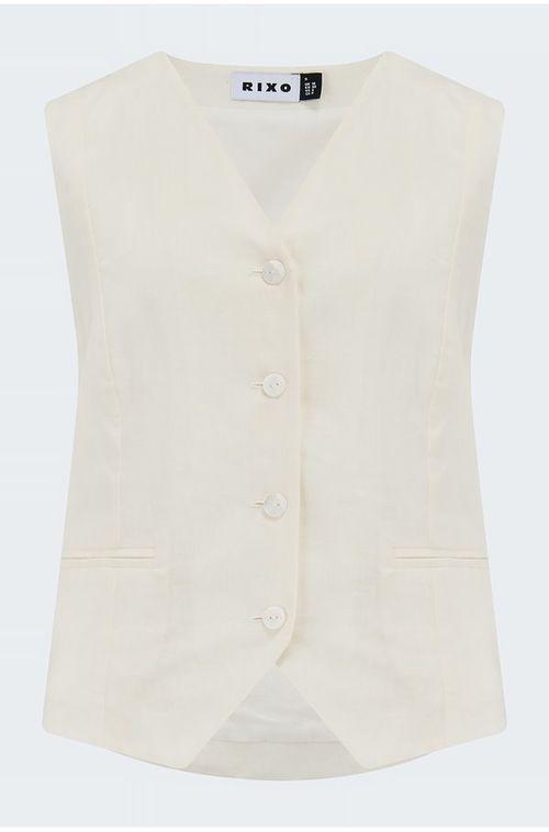 RIXO - Norah Vest in Cream