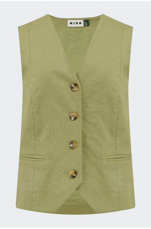 RIXO - Norah Vest in Khaki