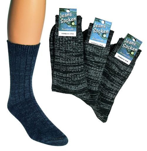 3 Paar Socken Jeans schwarz...