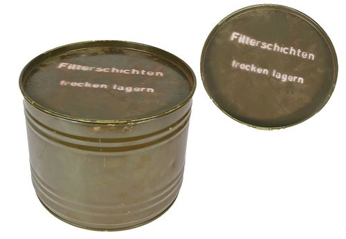 Schweizer Metallbox rund oliv...