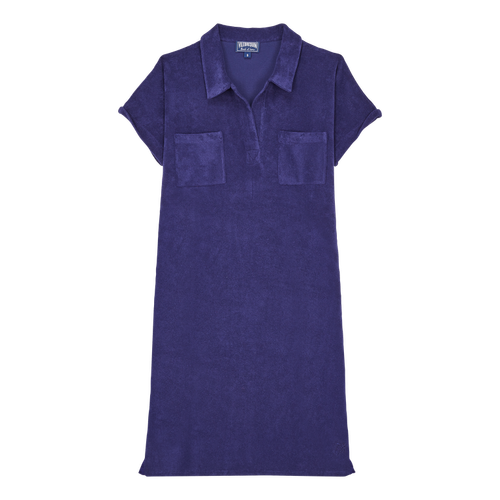 Women Terry Polo Dress Solid...