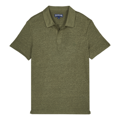 Men Linen Jersey Polo Shirt...